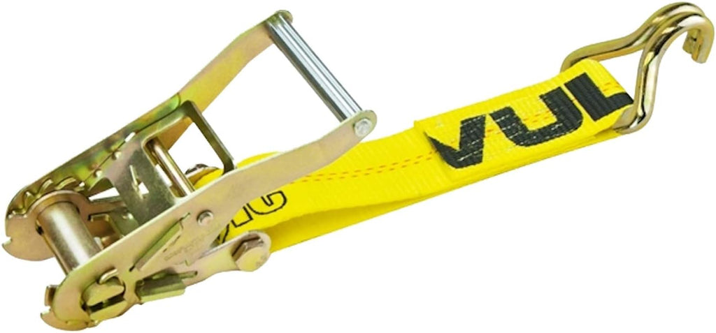 2 Inch x 15 Foot Ratchet Straps with Wire J Hooks, 4 Pack, Yellow H2647