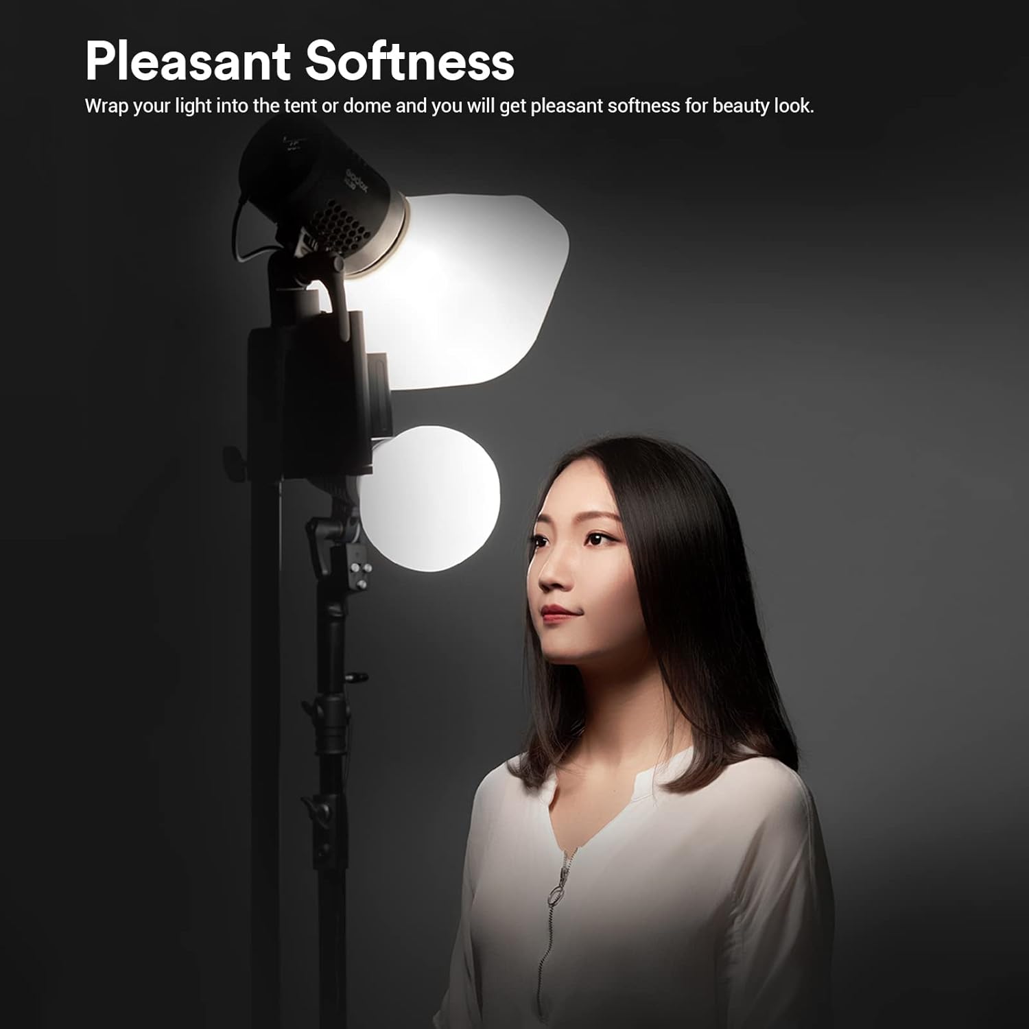 LED Video Light with Reflector and Battery Case Y896123