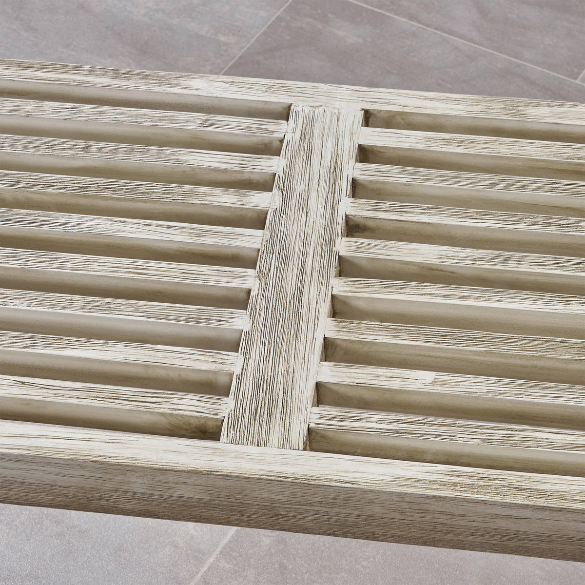Teak Finish Acacia Wood Patio Dining Bench with Iron Legs V502