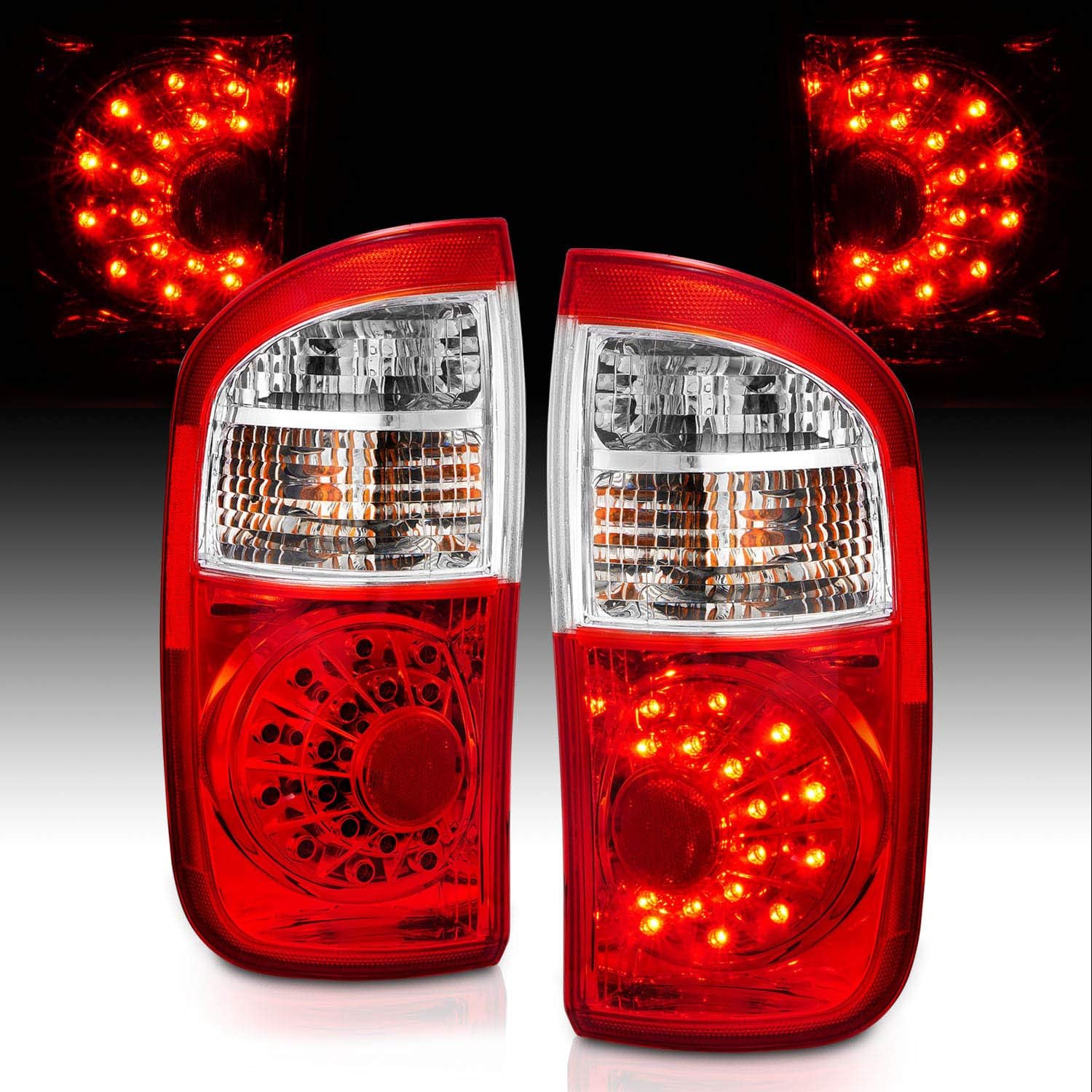 Red LED Replacement Tail Lights Pair W378