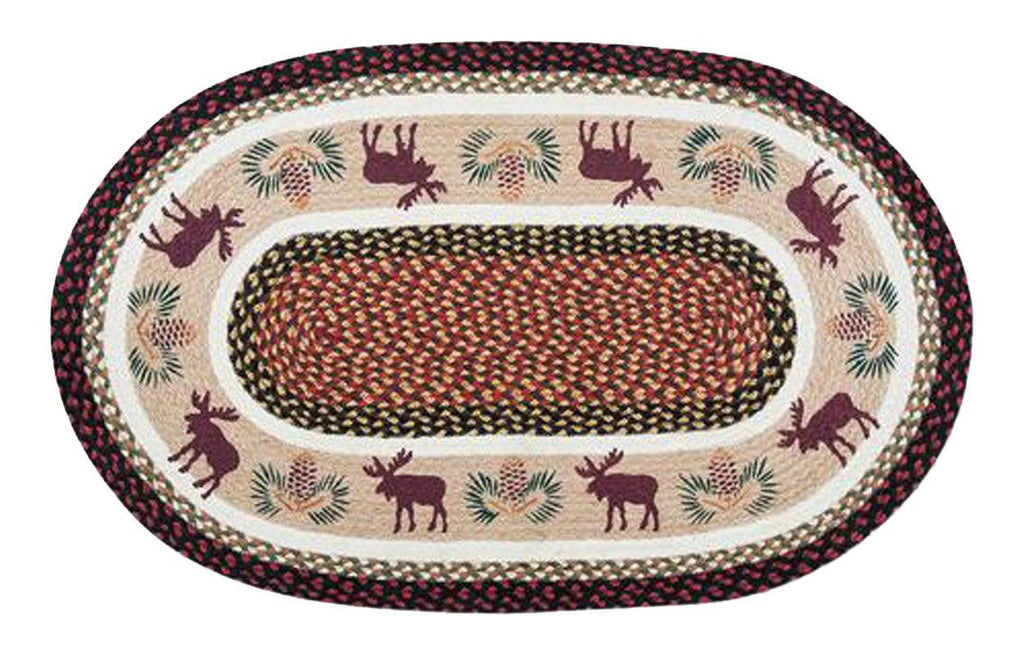 Jute Oval Moose & Pinecone Patch Y741247