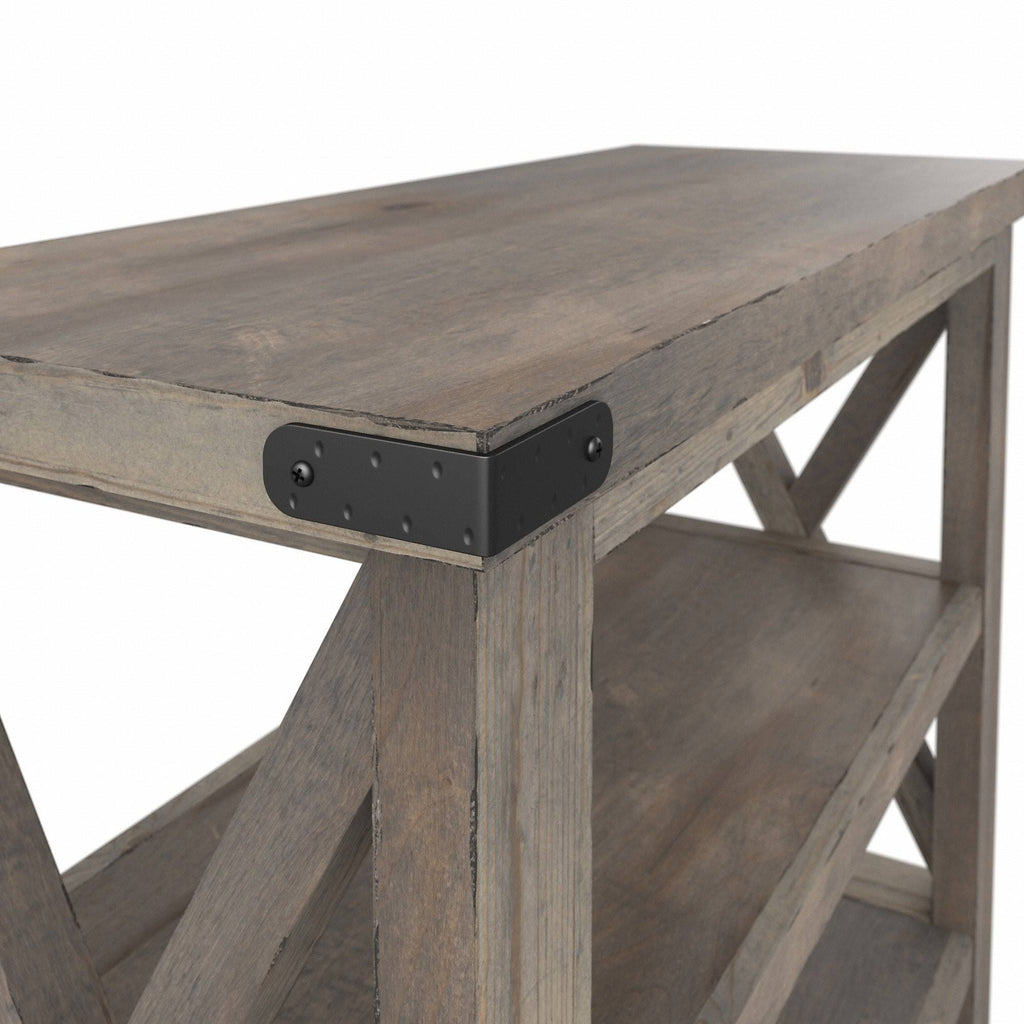 36W Narrow Console Table with Shelves in Lakewood White L8401