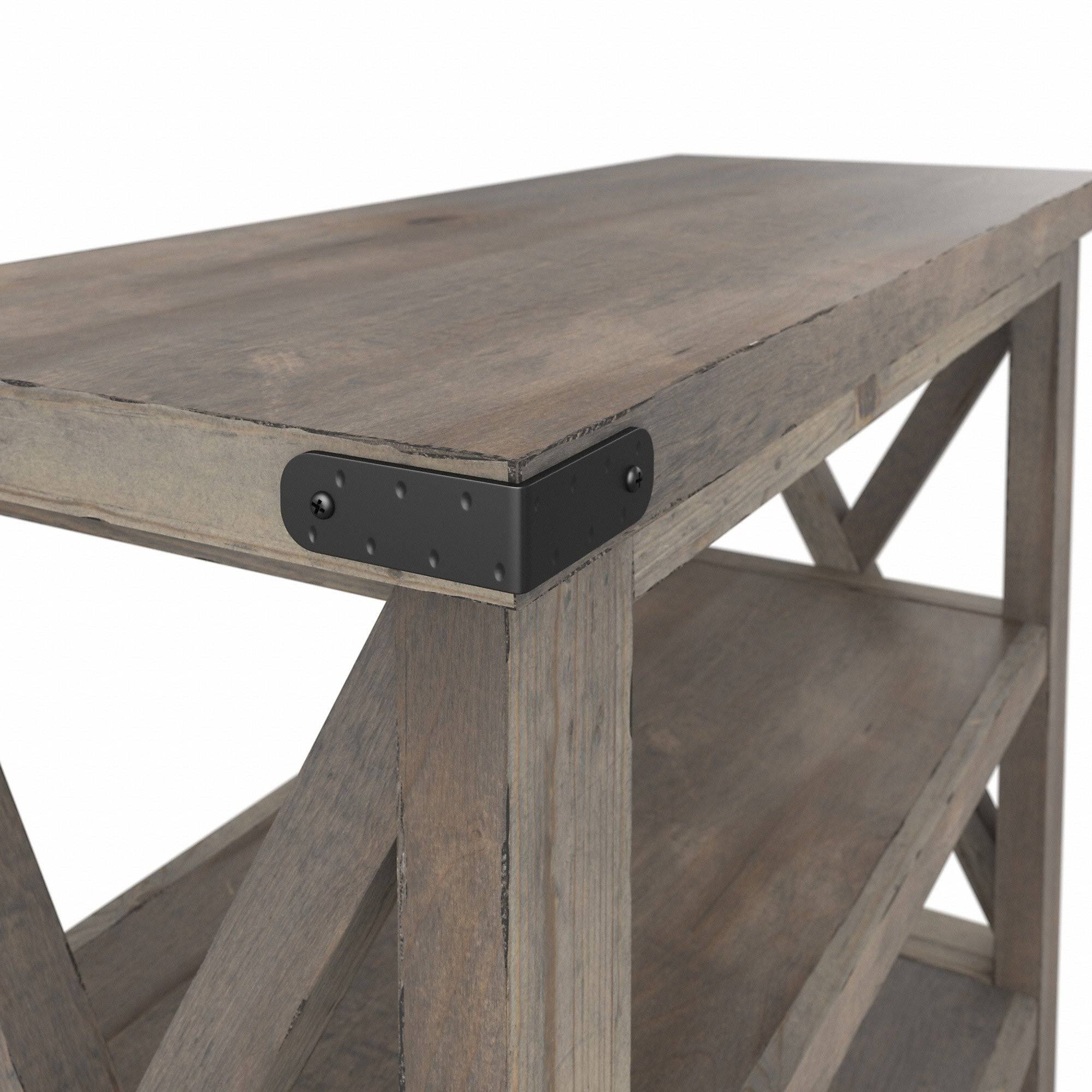 36W Narrow Console Table with Shelves in Lakewood White L8401