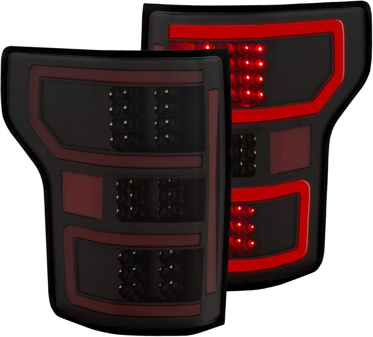 Pair Tail Light Assembly LED Clear Lens Black Housing Red/White Light Color X3749