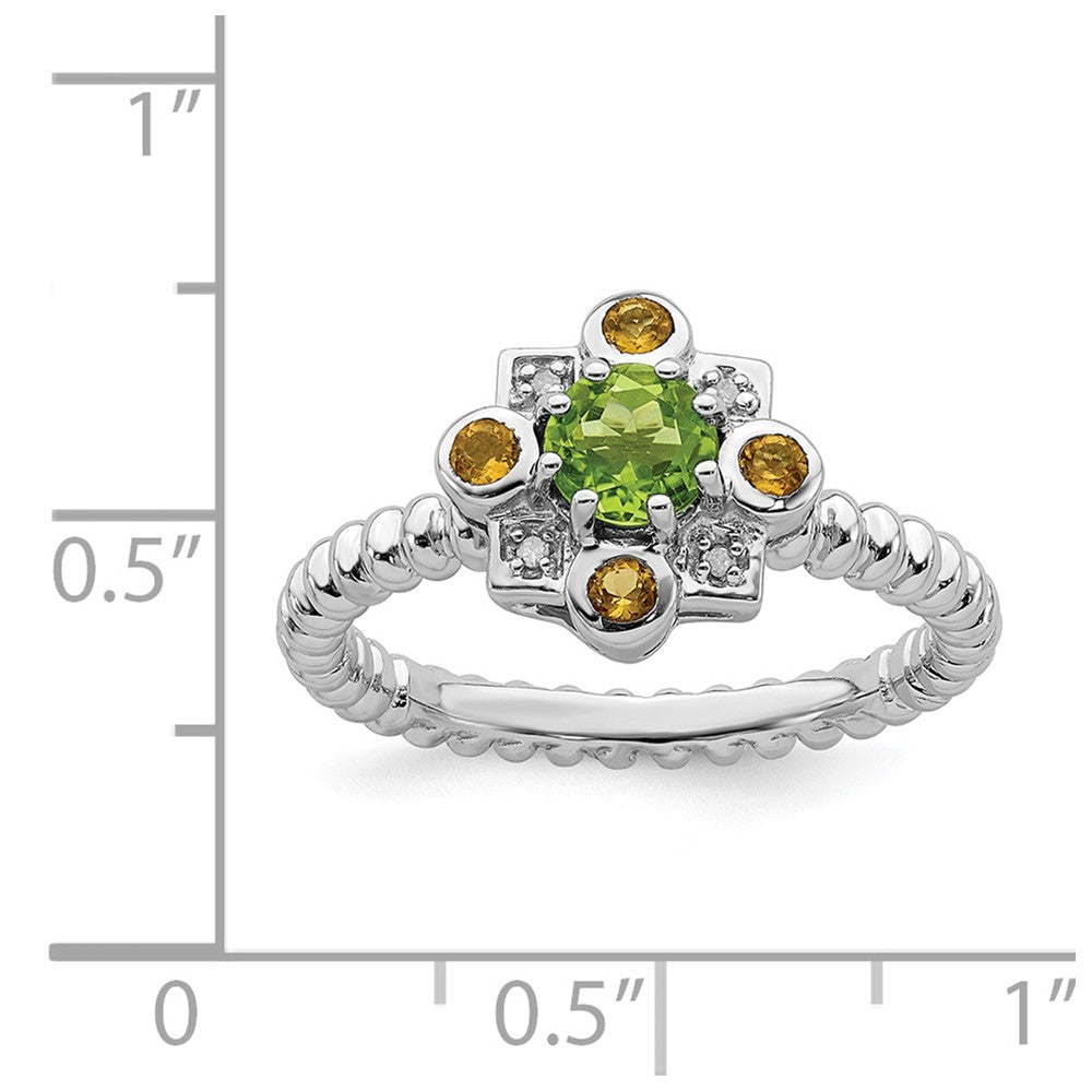 Peridot; Citrine & Diamond Ring Size: 5 U5618