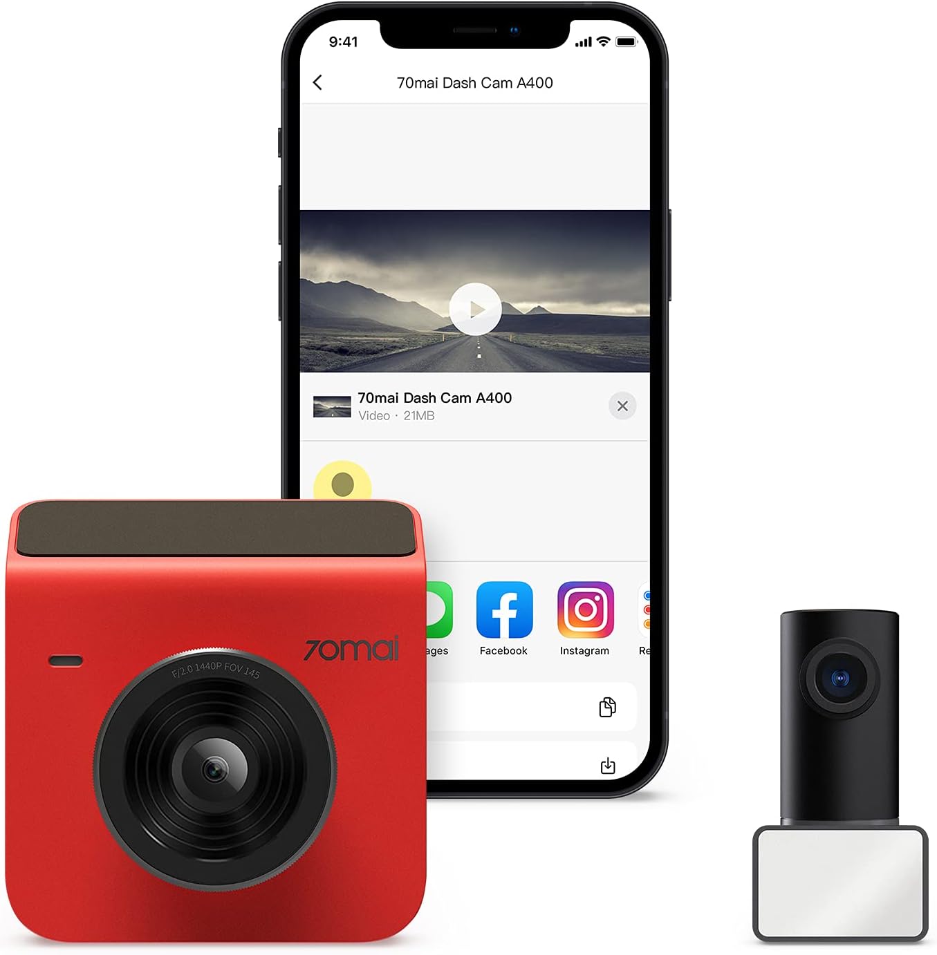 Gray Dash Cam Front and Rear 2K QHD Built in WiFi P51658