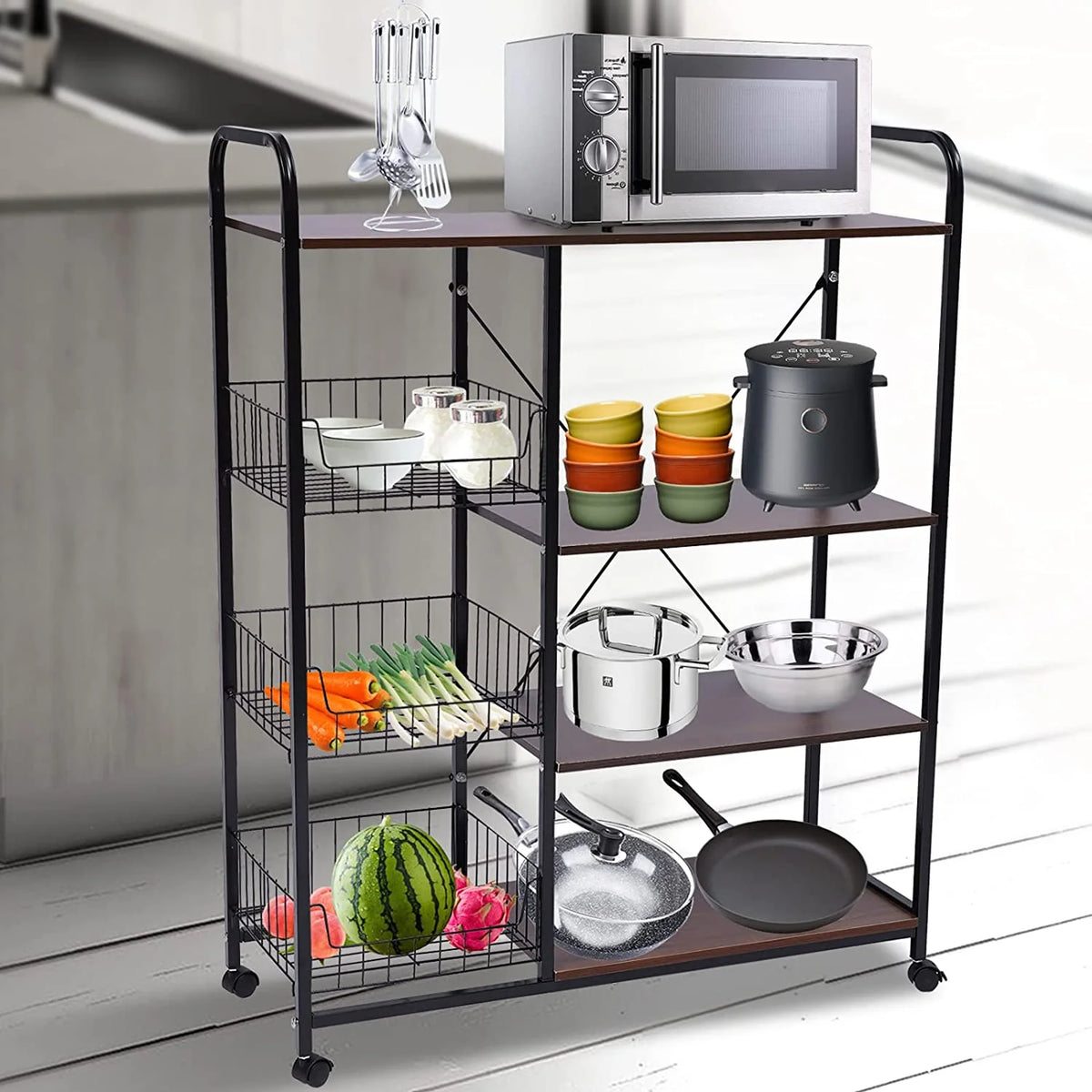 Industrial Microwave Oven Stand with Storage Shelf O7334