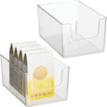 White Plastic Open Front Storage Organizer Bin Basket, 2 Pack J427833