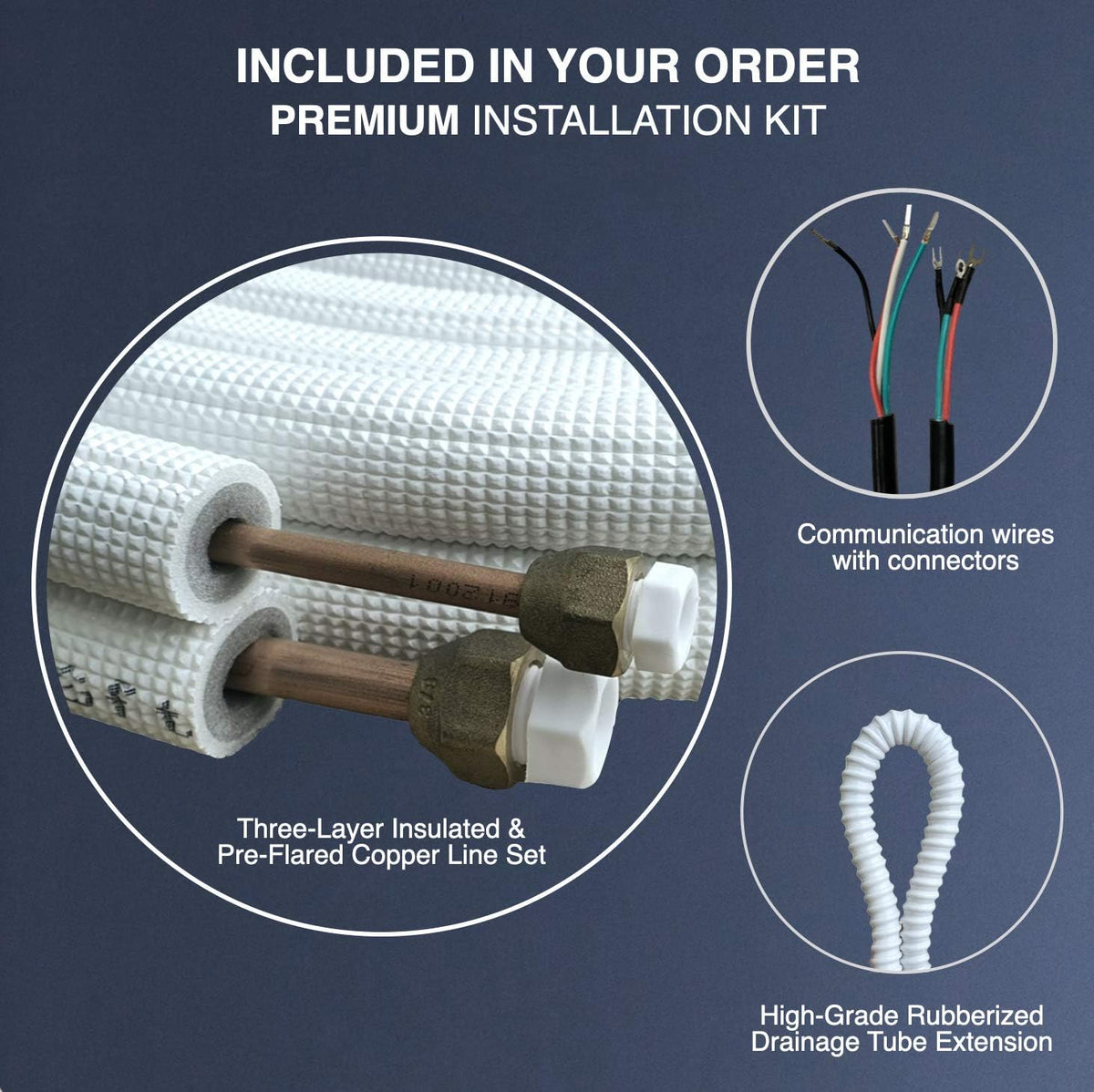 9,000 BTU Ceiling Cassette Ductless Mini Split AC/Heating System with Heat Pump Wall Thermostat and Installation Kit I653697