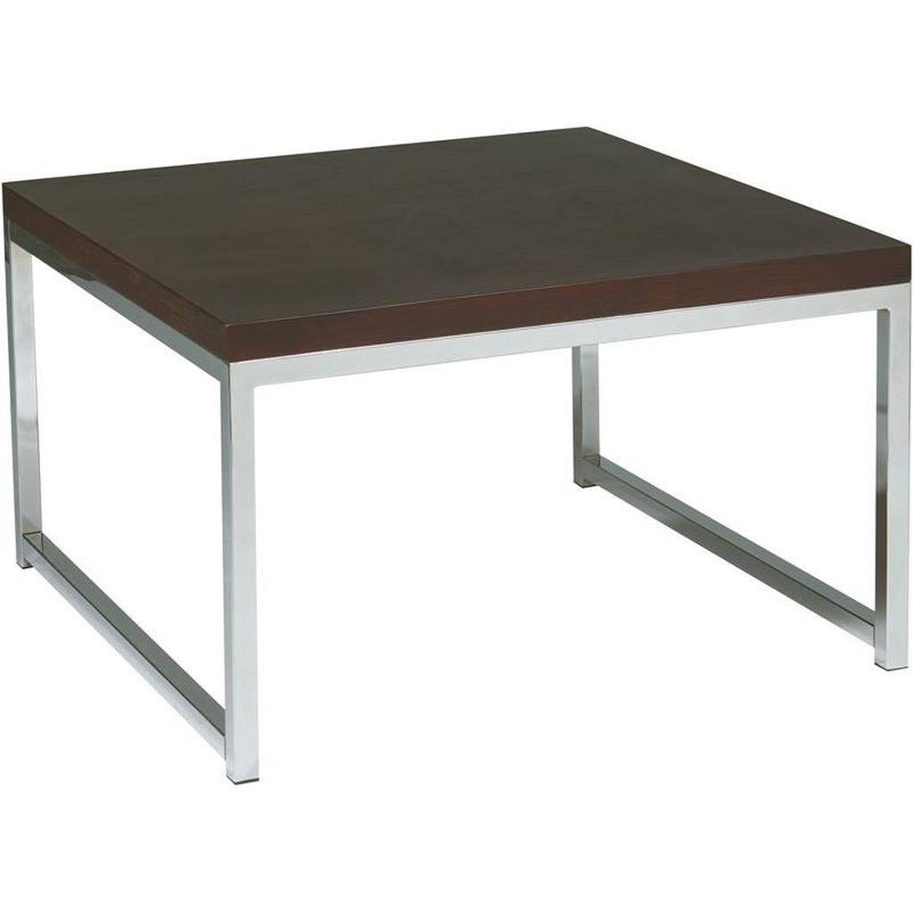 28x22 Accent/Corner Table - Espresso / Chrome M4052