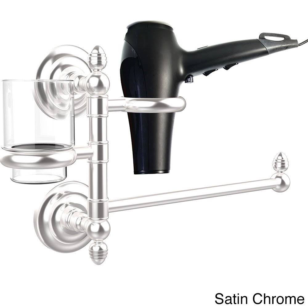 Unlacquered Brass Hair Dryer Holder and Organizer S9377