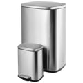 Stainless Steel Step Trash Can Combo Set, 13.2 Gallon & 1.3 Gallon V53283