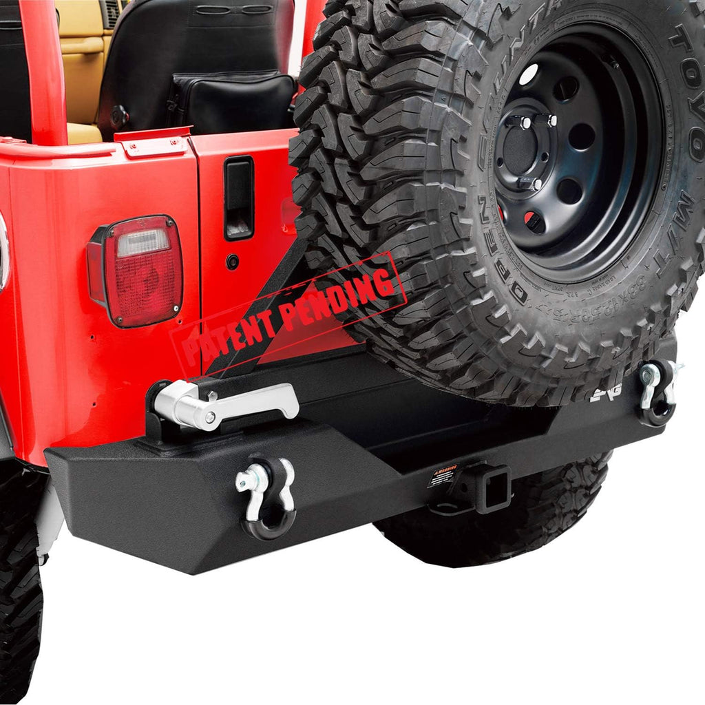 Steel Rear Bumper with Assembled Tire Carrier Black Textured K6521