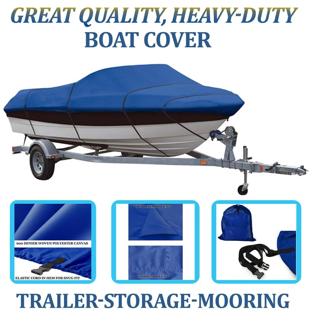 Boat Cover for Nitro 170 DC with Port Troll Mtr O/B L445