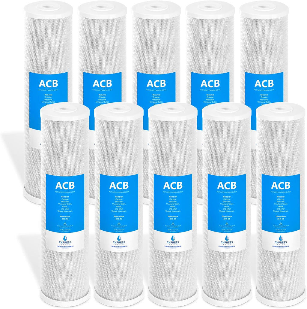 10 Pack Activated Carbon Block Water Filter 4.5" x 20" B855492