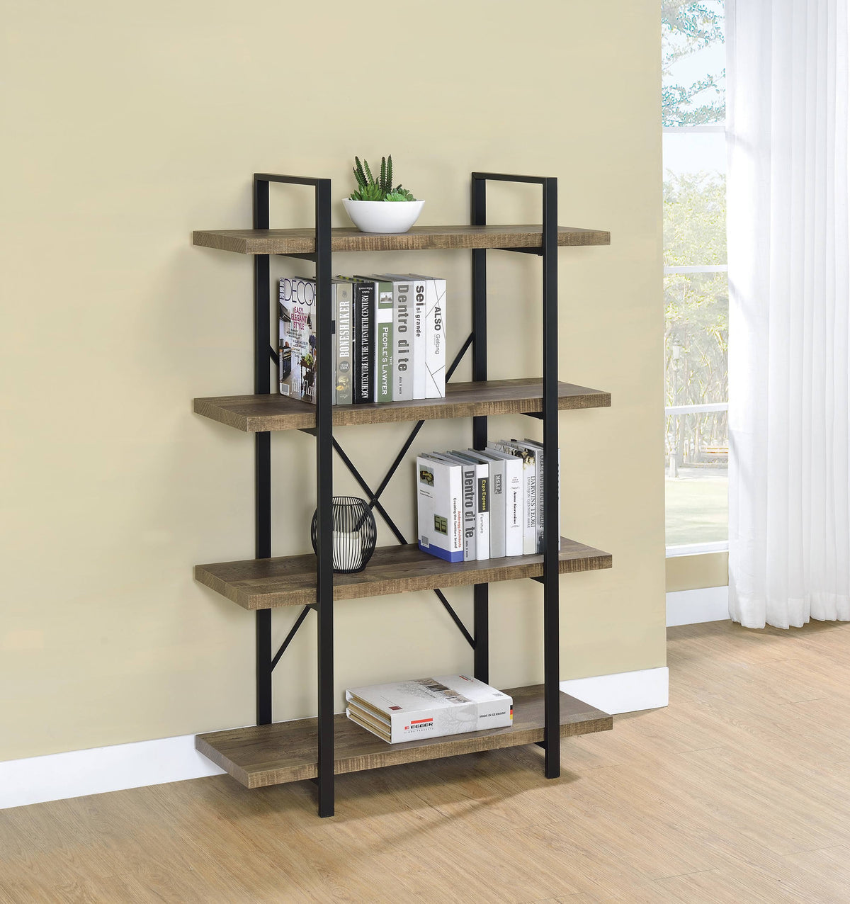Rustic Oak Bookcase J586