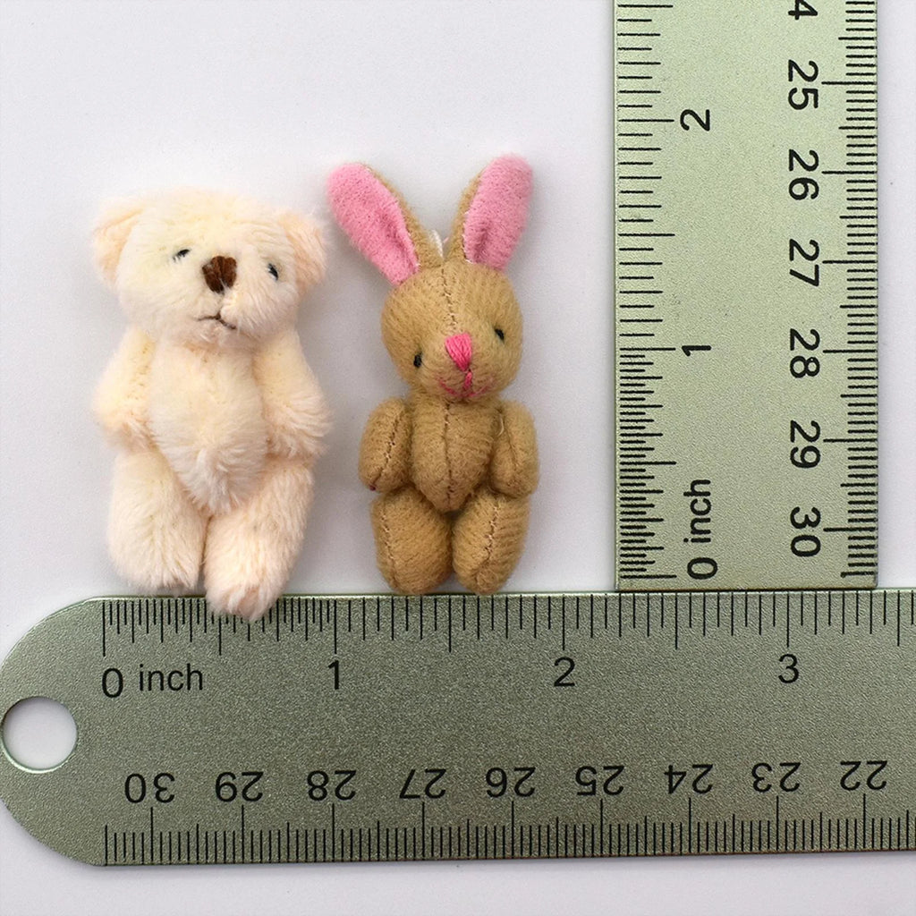 Mini Joint Bear/Rabbit Plush Dollhouse Decor Toys N2527