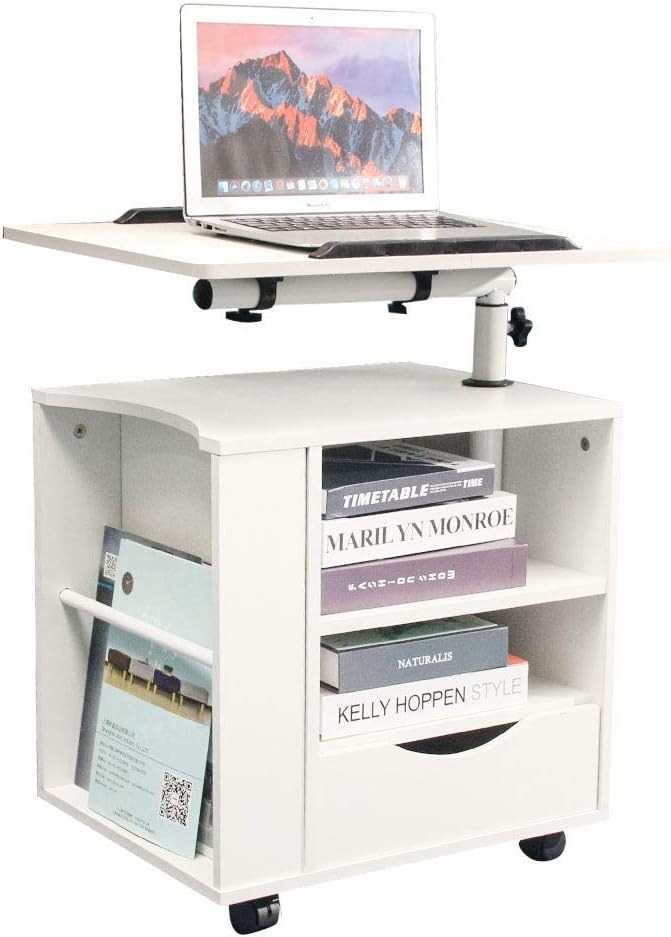 White Wooden Nightstand with Drawers W616
