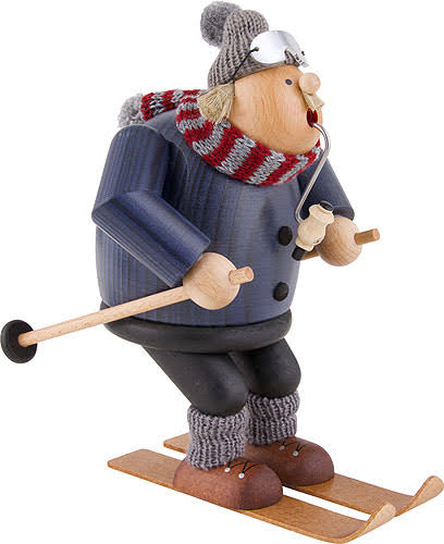 Downhill Skier German Christmas Incense Smoker Z277345