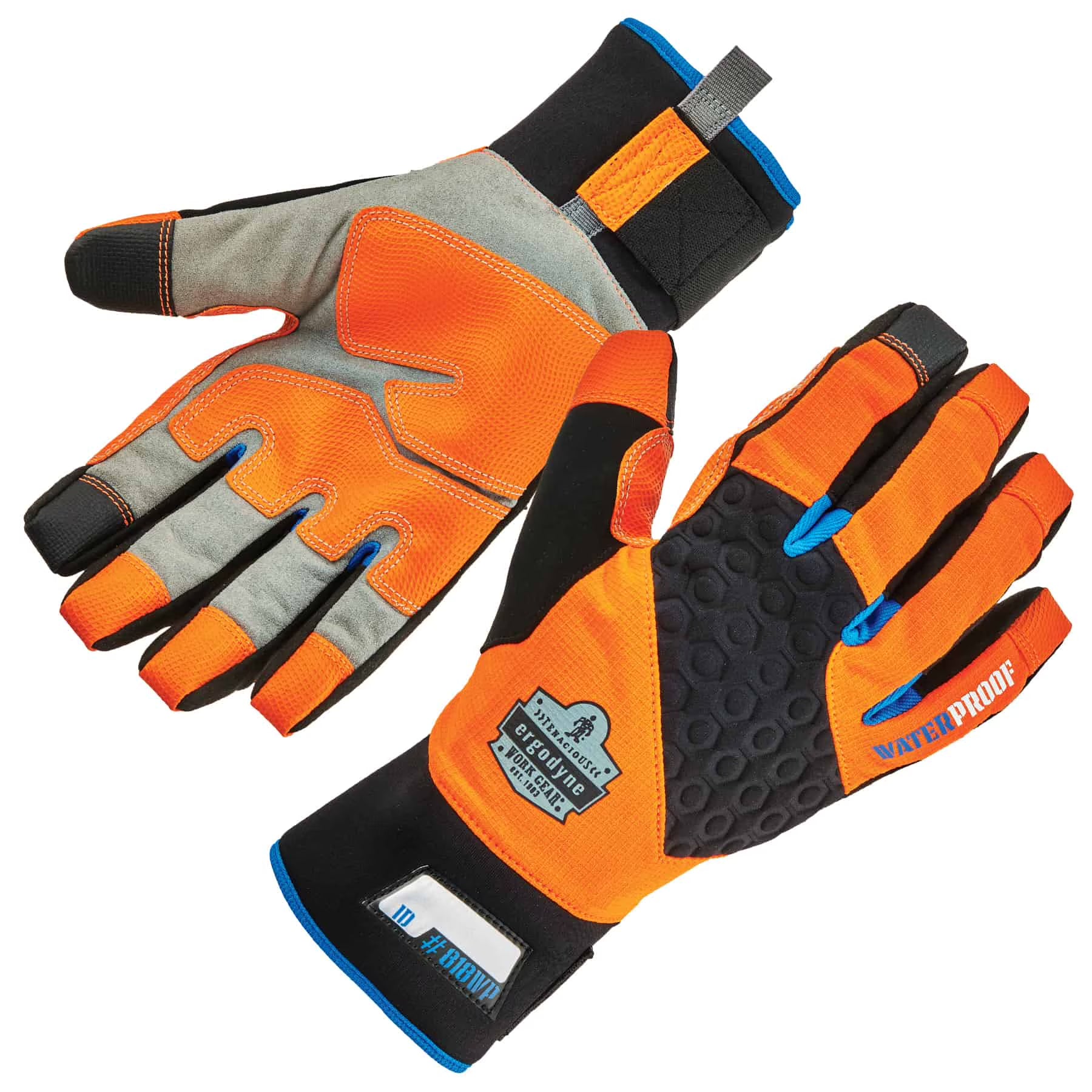 Orange Thermal Waterproof Utility Gloves Y643636