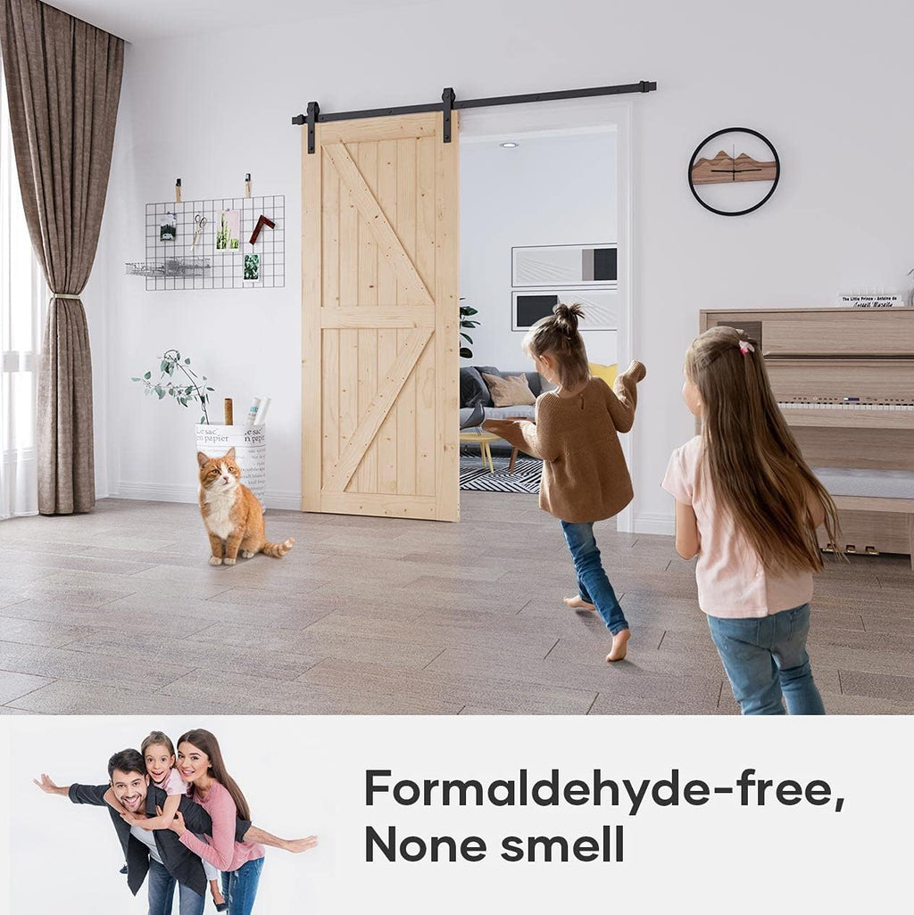 Solid Natural Spruce Sliding Barn Door V574