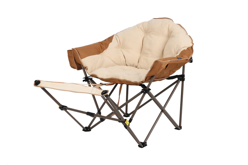 Beige Club Chair with Footrest G1678
