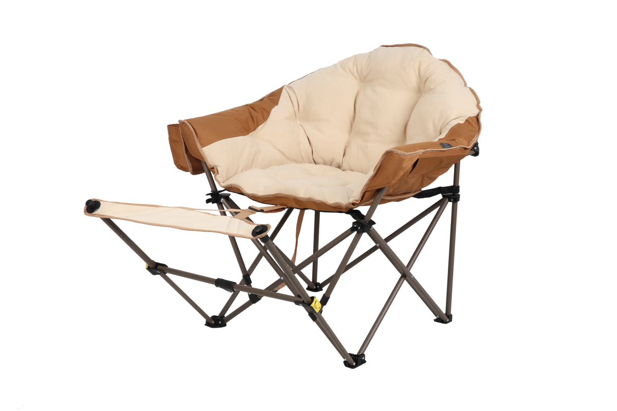 Beige Club Chair with Footrest G1678