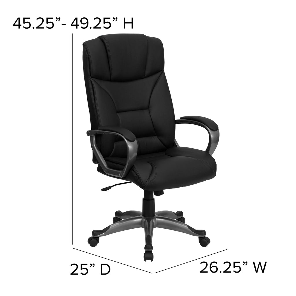 Black LeatherSoft Executive Swivel Office Chair J711