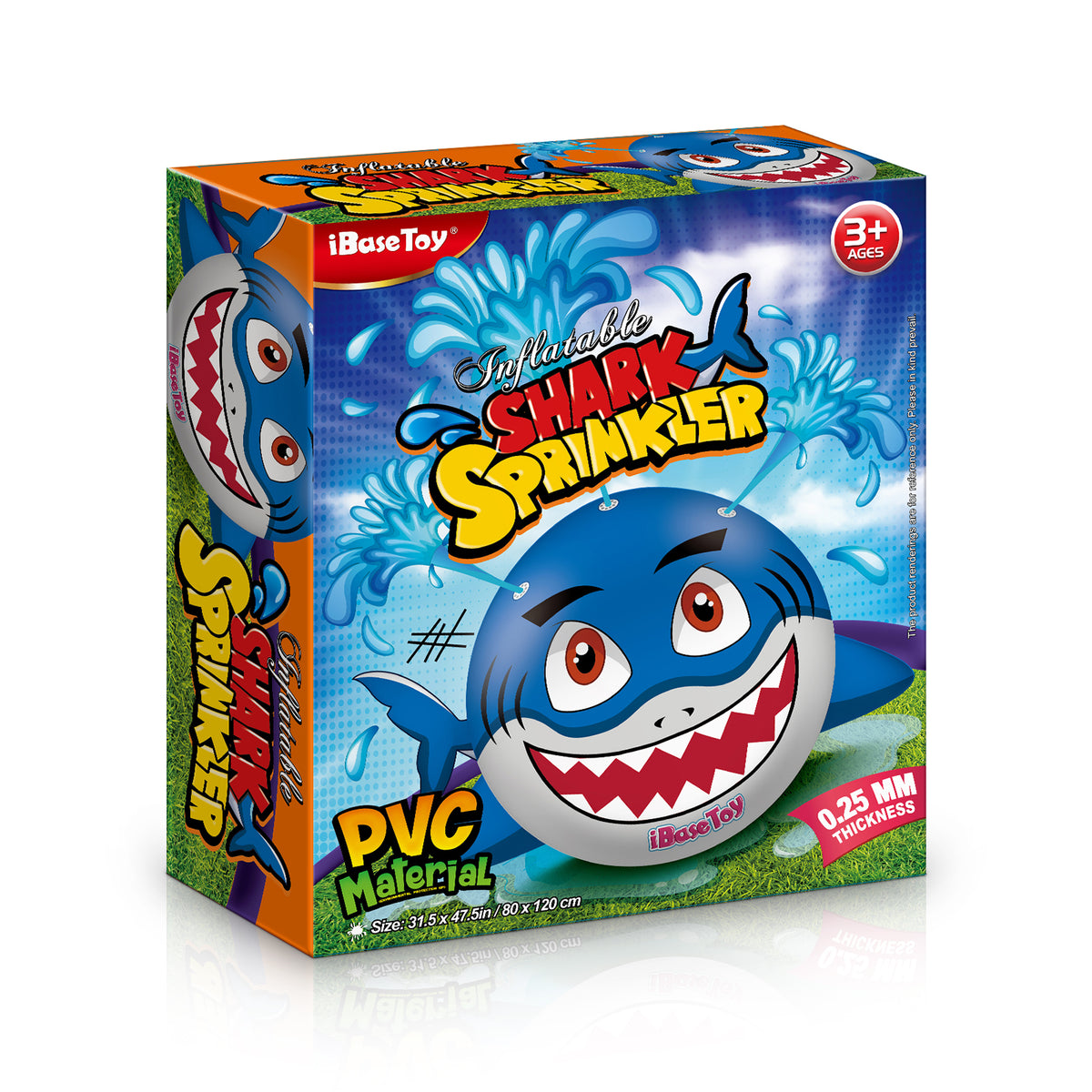 Inflatable Shark Sprinkler Water Ball 80x120cm L9817