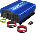 3000W Pure Sine Wave Power Inverter 12V DC to 110V AC Car Inverter with Bluetooth 4 AC Outlets 2 USB Ports H215601