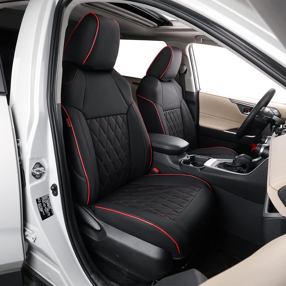 Beige Leatherette Car Seat Covers for Honda CRV 2015 2016 C364