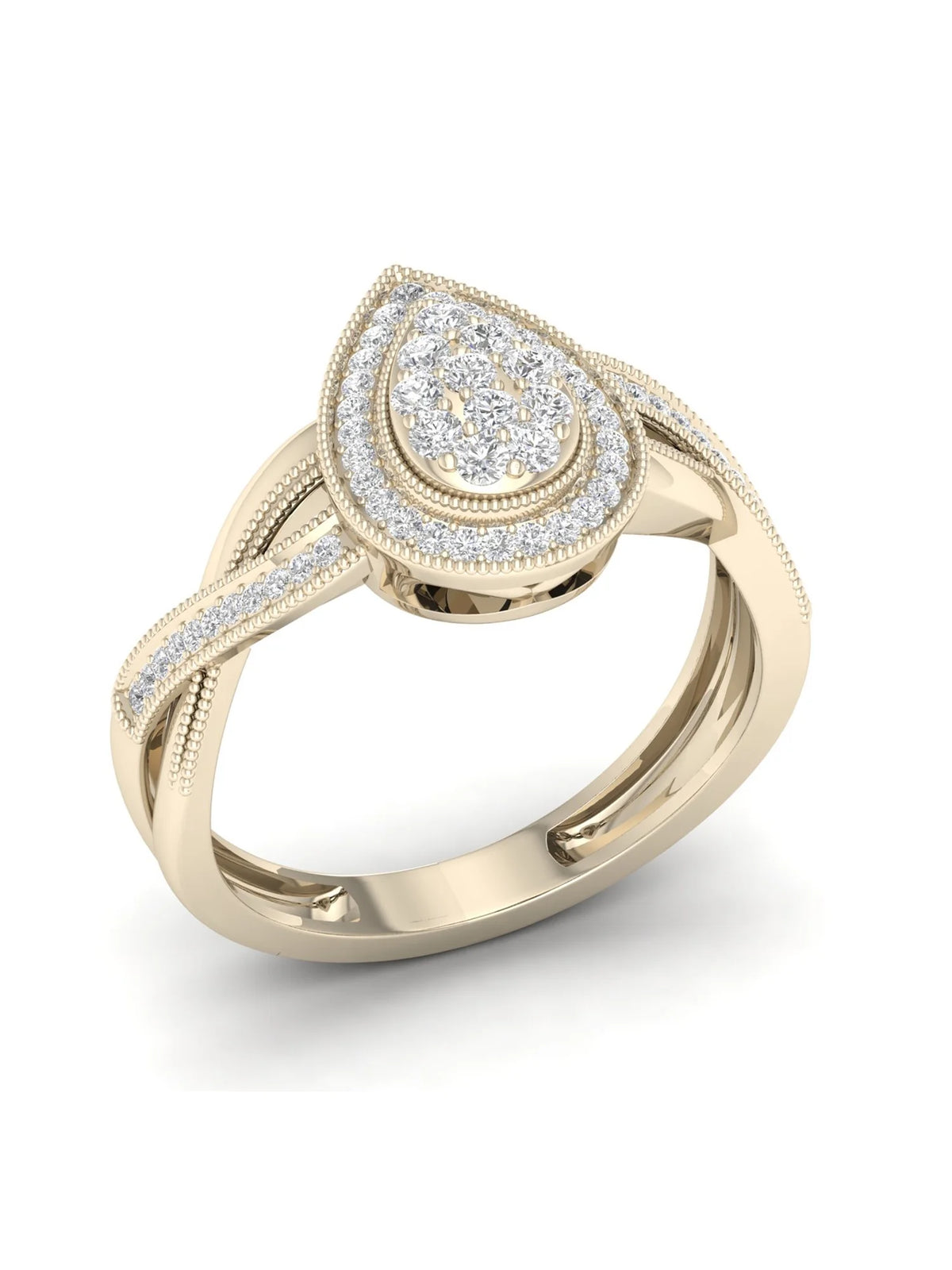 Pear Shape Cluster Halo Promise Ring Z260