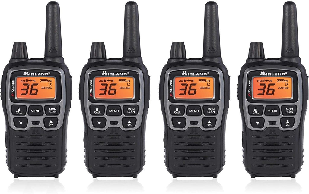 36 Channel FRS Two-Way Radio Walkie Talkie, Black/Silver, Pack of 2 O8718
