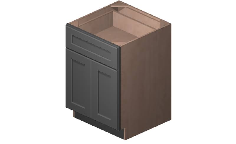 Grey 2 Doors 1 Drawer 1 Shelf 2 Rollout Shelves Base Cabinet X914