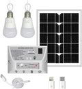 Solar Pendant Lighting System with Cell Phone Charger, 12W Solar Panel with 4 Bulbs Solar Lighting Kit I42962
