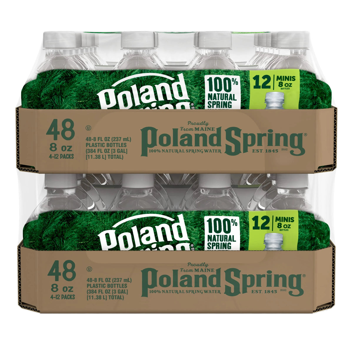 100% Natural Spring Water, 8 oz Plastic Bottles (Total of 48) Z3812