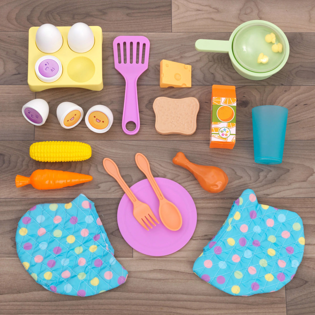 Wooden Toddler Kitchen Activity Center with 23 Accessories D30718