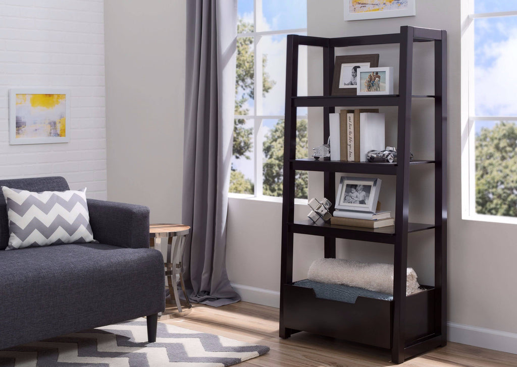 White Grey Ladder Shelf R8929