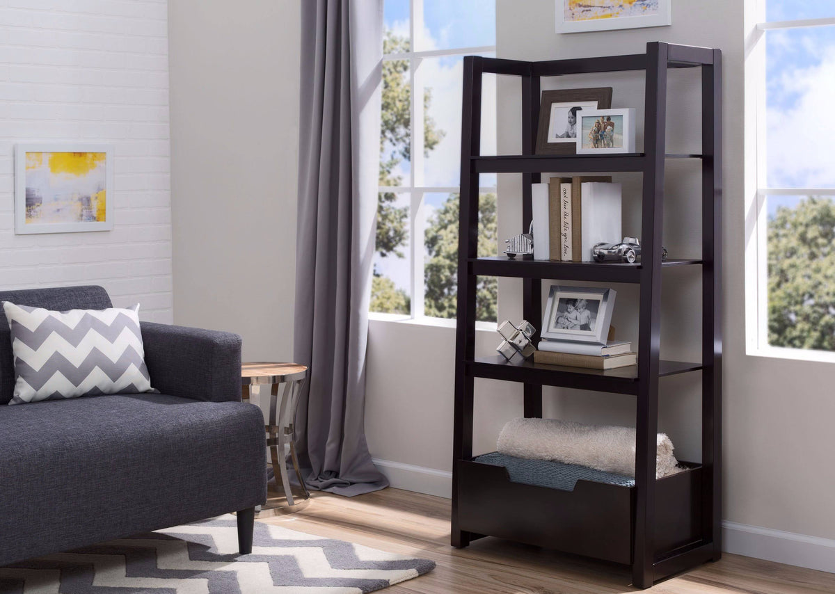 White Grey Ladder Shelf R8929