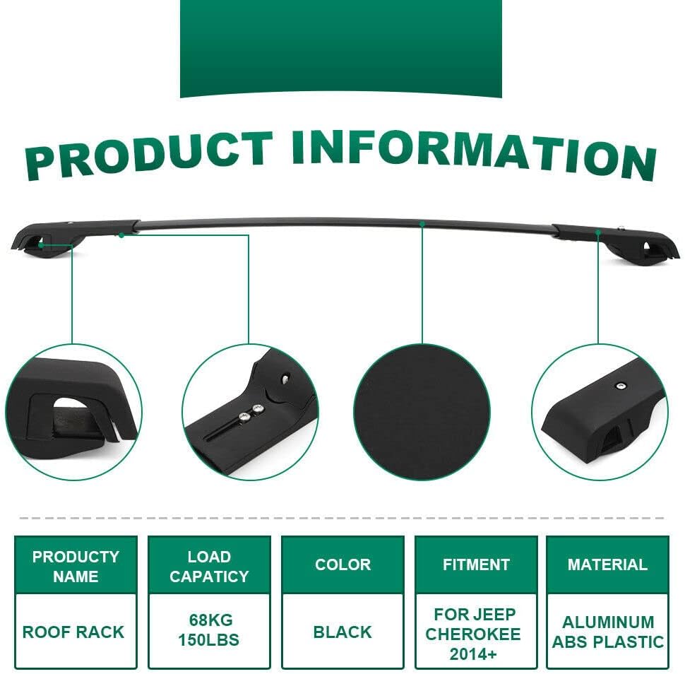 Roof Rack Side Rails Cross Bars Pack of 2 O232