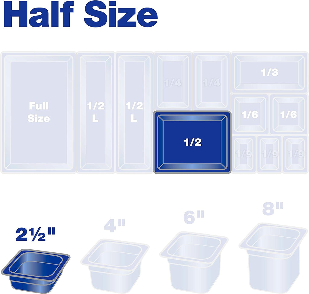 Black Half-Size Food Pan, 2.5 qt, Case of 6 X847