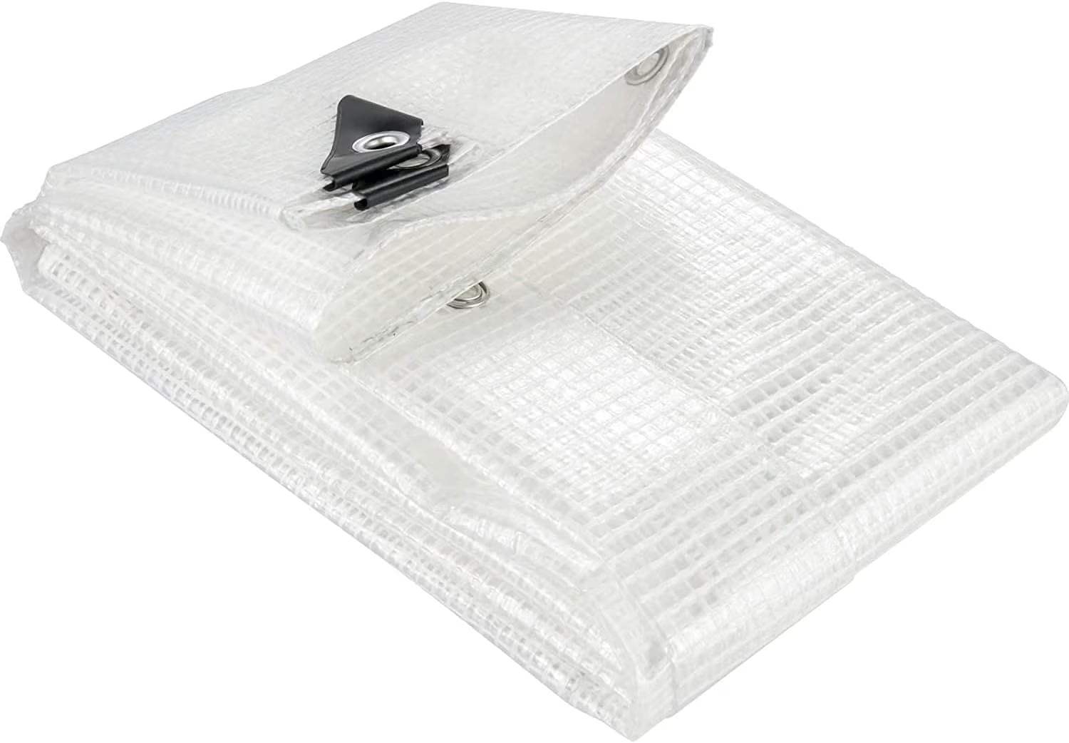 Clear Greenhouse Heavy Duty 14 Mil Waterproof Poly Tarp with Grommets (10 X 20 FT) Q465544