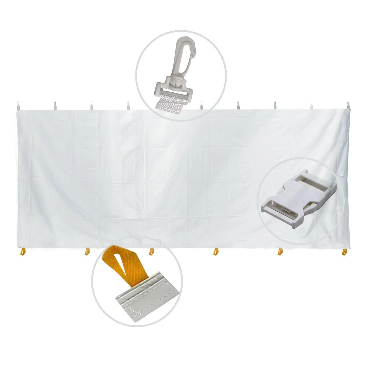White Sidewall Kit for 8 ft Sides, 60 ft x 120 ft Q2006