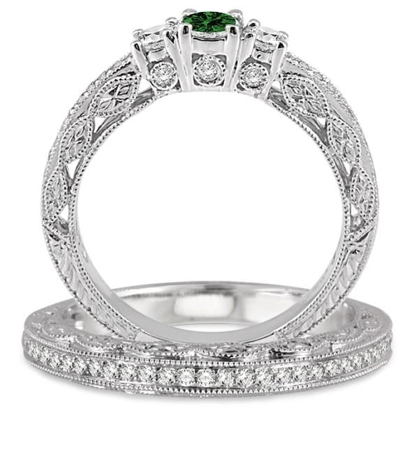 2.5 Carat 6mm Round Cut Diamond Moissanite Engagement Ring on 10k White Gold W104309