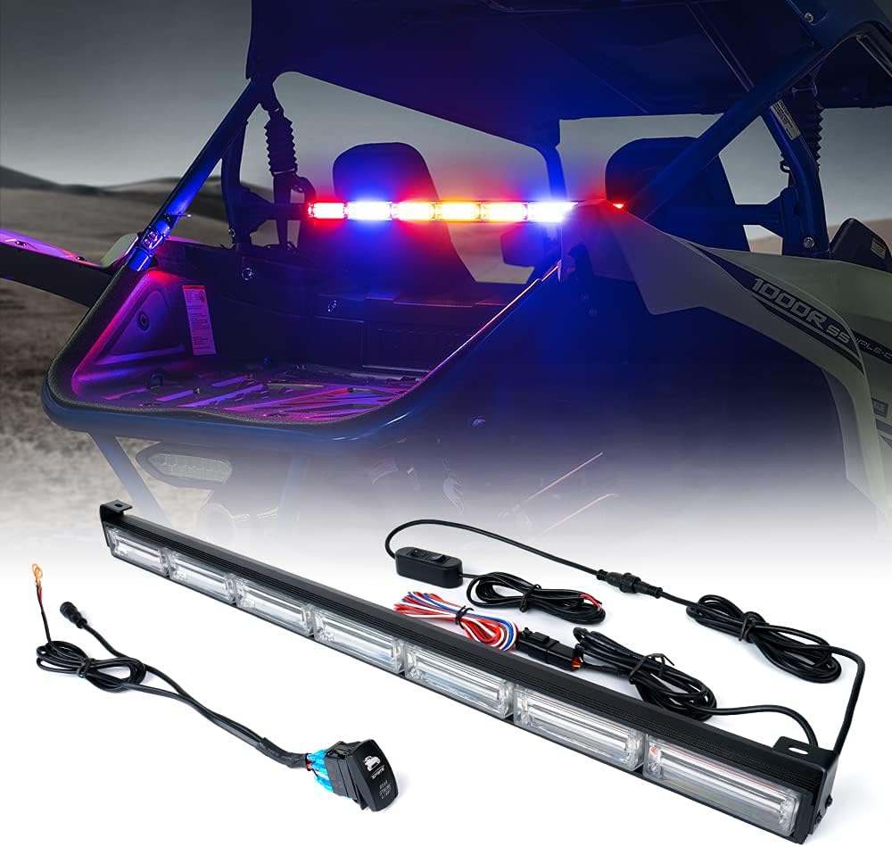 30 COB LED Chase Strobe Flashing Light Bar with Brake Reverse Turn Signal Rear Safety Lightbar E7157