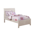 White Full Planked Bed L8512