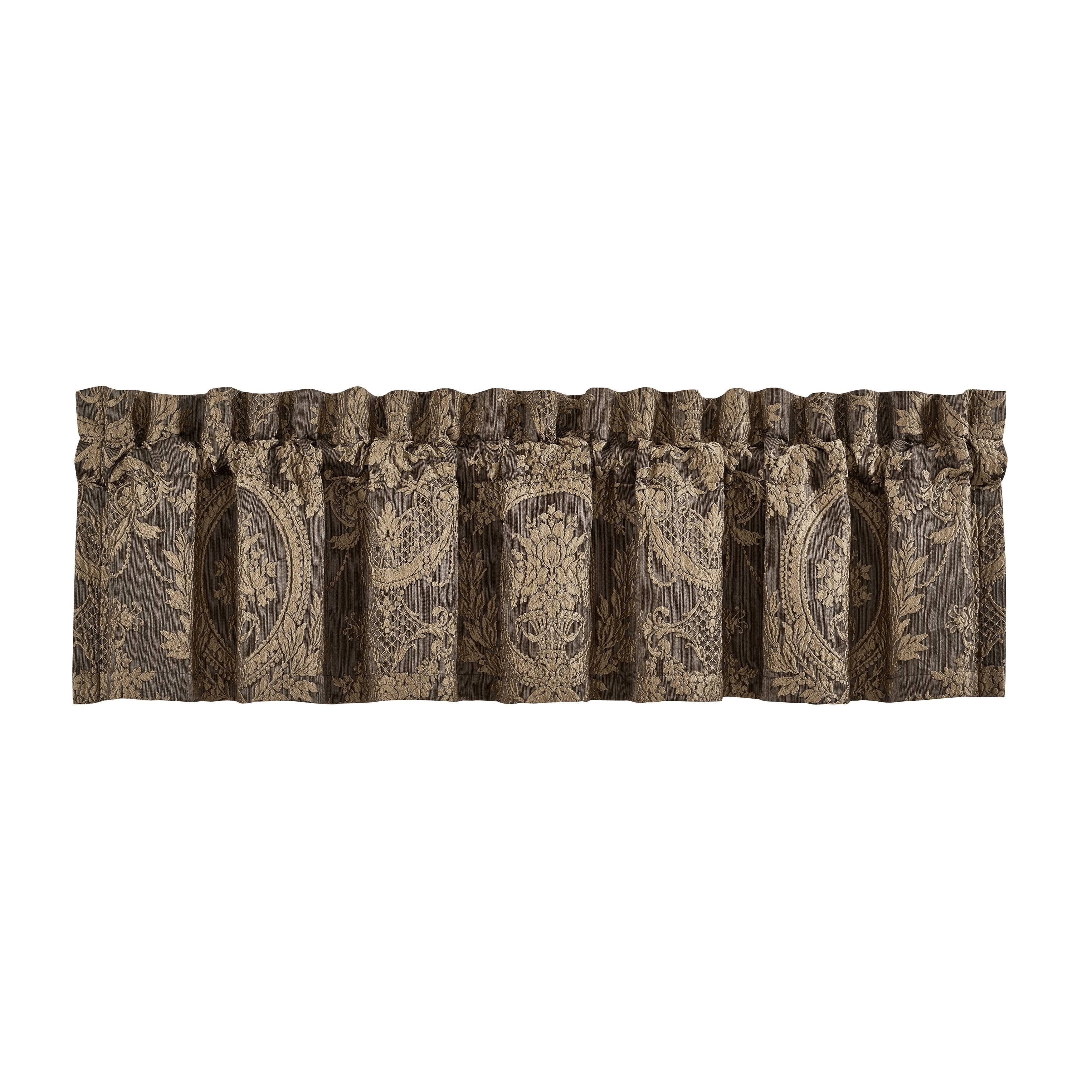 Taupe/Chocolate Rod Pocket Window Valance T452