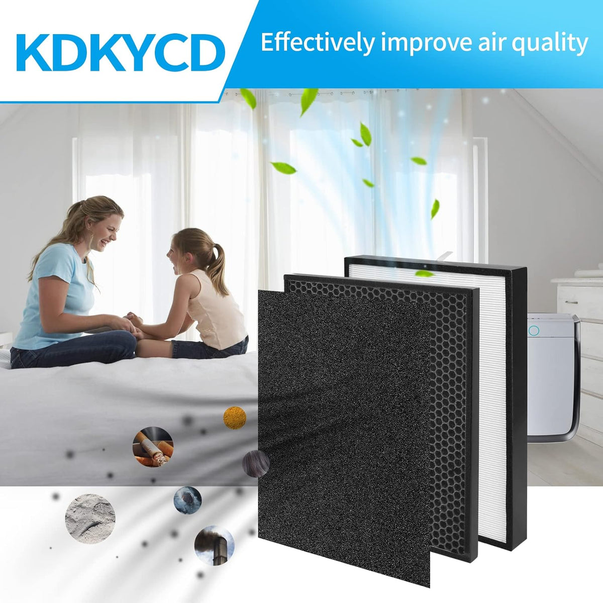 Replacement Filter Kit Combo Pack of 1 H13 True HEPA Filter, 2 Activated Carbon Filters and 4 Prefilters D299