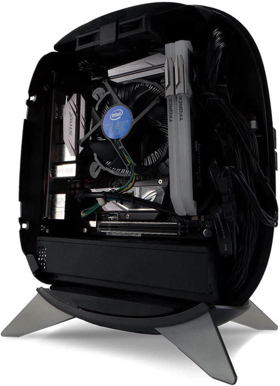 Mini-ITX Tower Case with 200W 80 Plus Gold Power Supply and Tempered Glass Top Panel A166