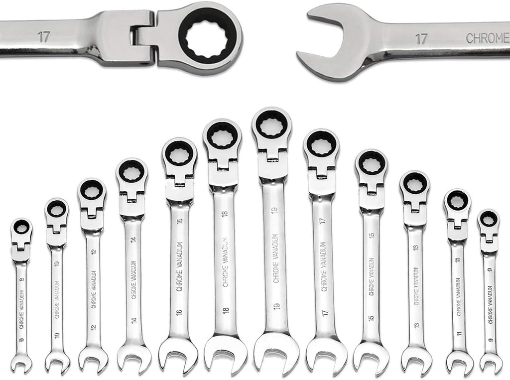 20-Piece SAE & Metric Ratcheting Wrench Set with Canvas Bag E8611